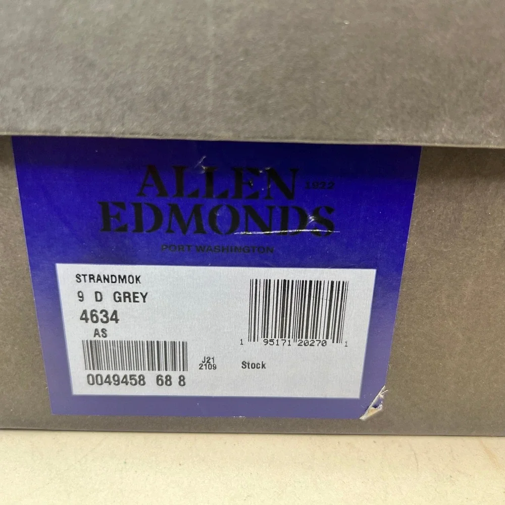 Allen Edmonds Strandmok Cap-toe Oxford Suede Shoes Men‎ 9D Grey